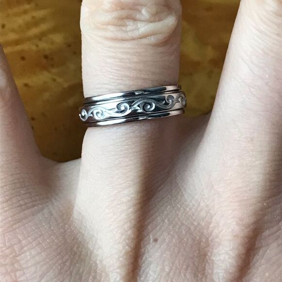 Sterling Silver Filigree Band Ring Size 6 - Picture 1 of 8